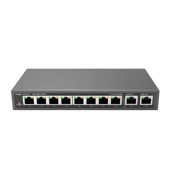 Ruijie Reyee RG-ES110D-P PoE switch front view