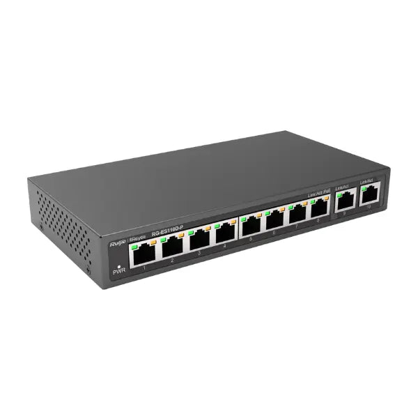 Ruijie Reyee RG-ES110D-P unmanaged PoE switch detail view