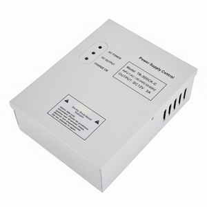 Power supply control unit with labels on a white background