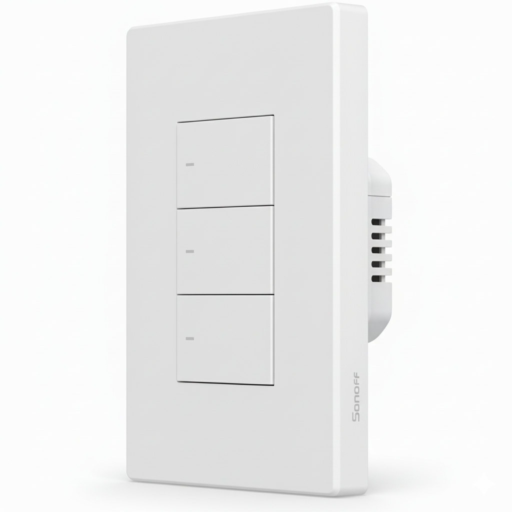 White smart switch on a white background