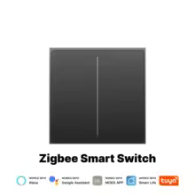 Star Feather 2-Gang Gray ZigBee smart switch front view