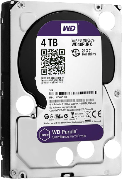WD Purple 4TB hard drive main view