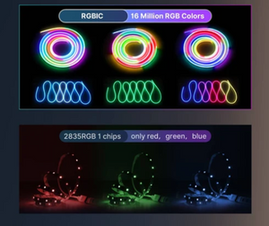 WIFI BLE IP67 Neon Music 3 Meter LED Smart Light side view