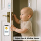 ZigBee door sensor installed on a door frame