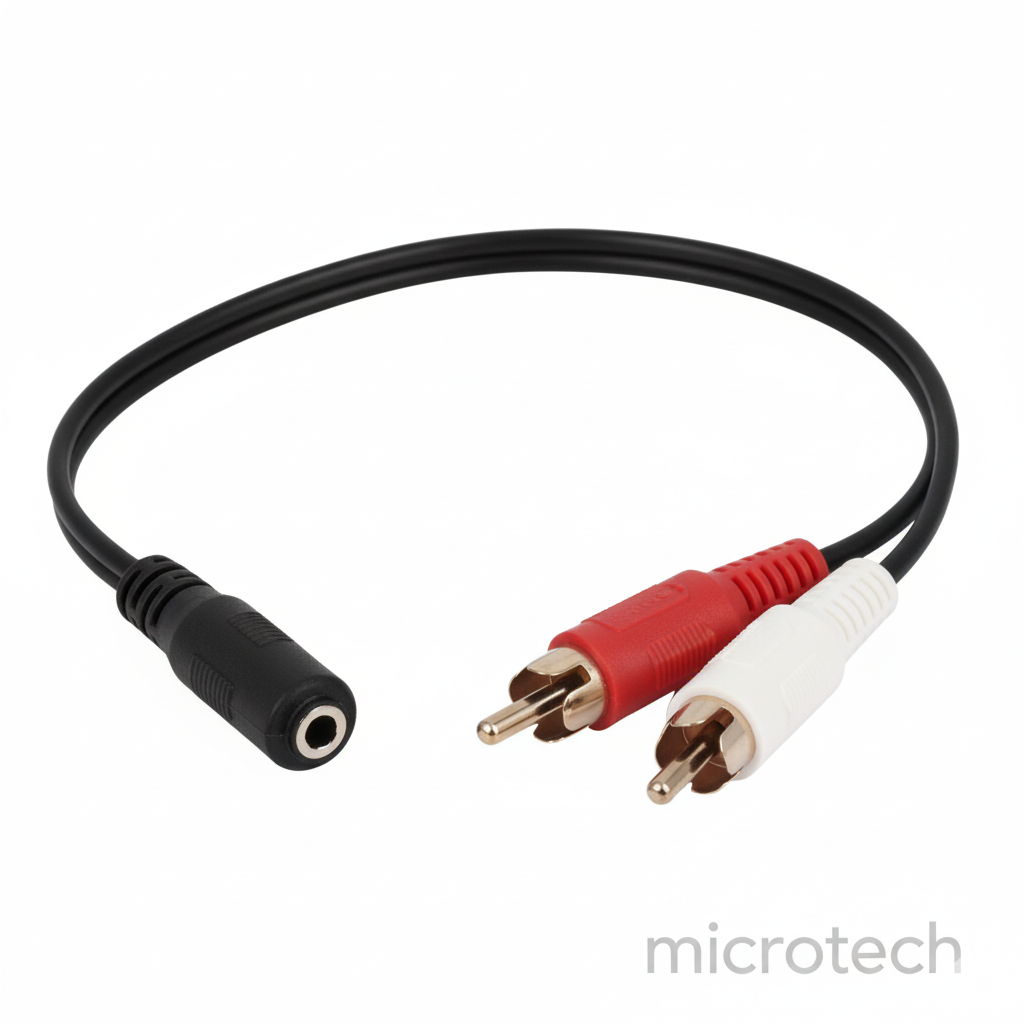 AUX to RCA cable front view