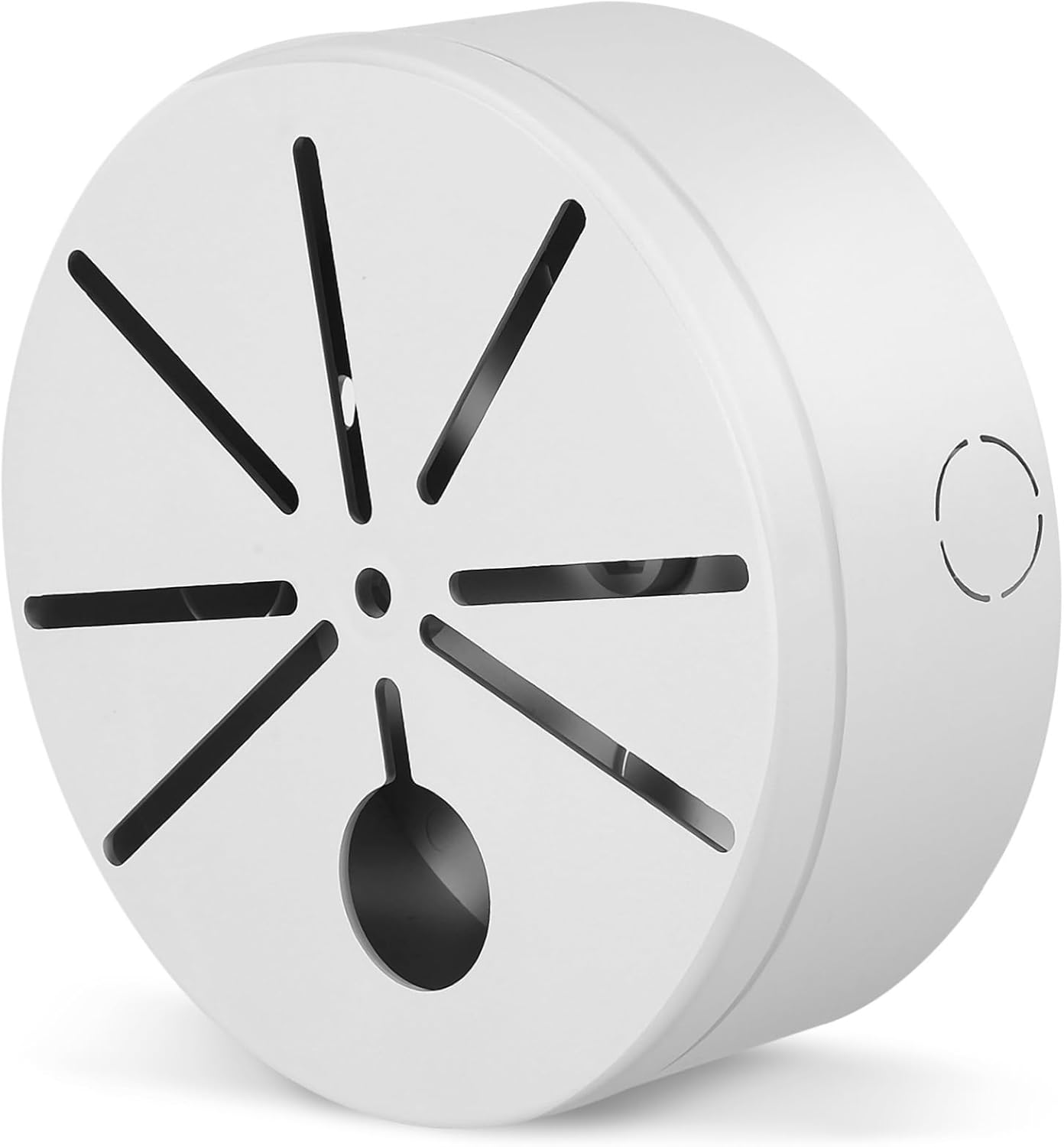 Front view of big round junction box