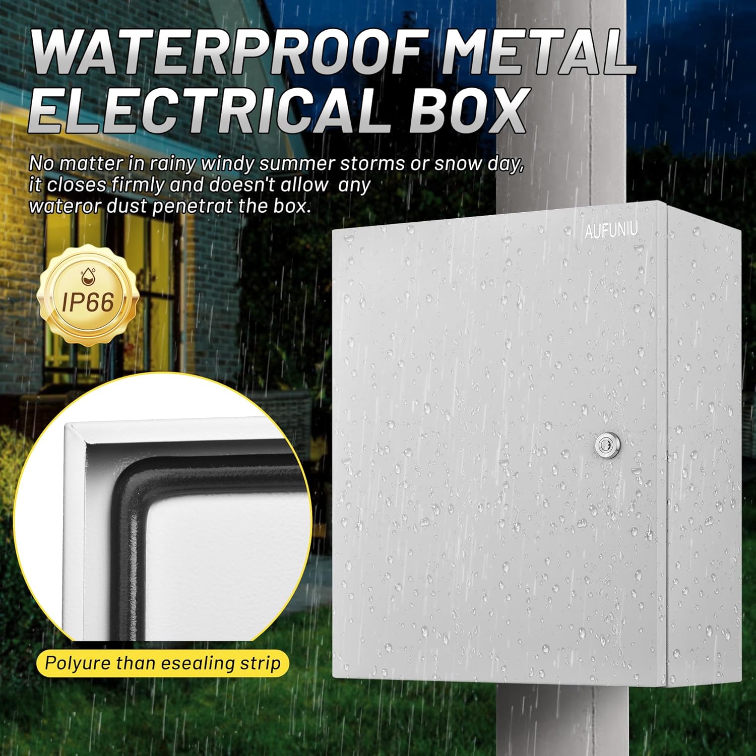 box waterproof dark 30x40x16 cm side view