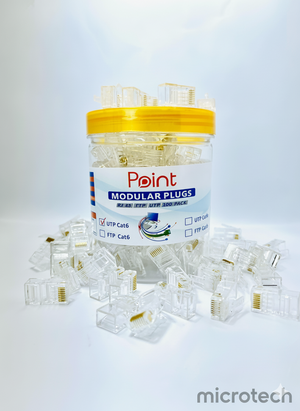 Front view of Cat6 RJ45 plastic connector