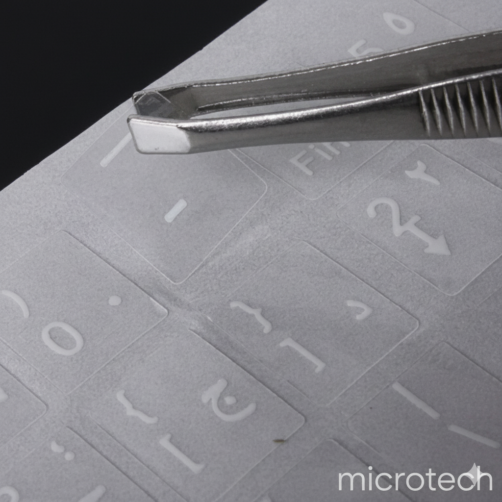 Clear label keyboard stickers front view