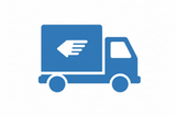 Create a simple, clean blue icon of a delivery truck.
Flat style, minimal details, soft edges, and modern look.
Suitable for Shopify product info sections.
