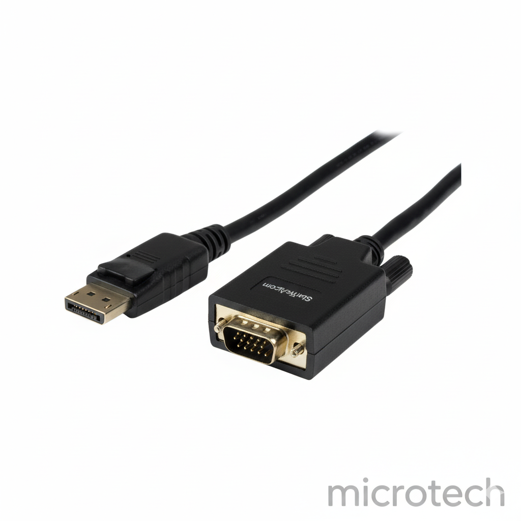 DisplayPort to VGA cable main front view