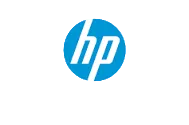 HP logo on a light gray grid background