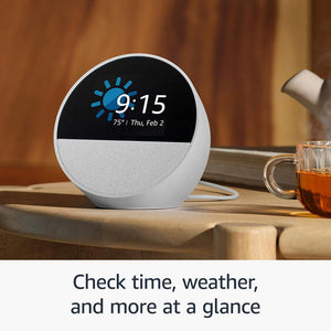 Amazon Echo Spot smart alarm clock side view