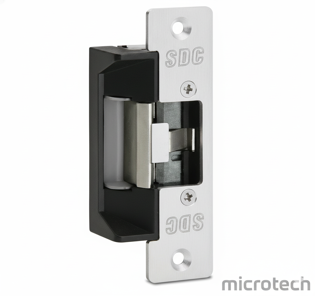 Electric strike lock for door front main view