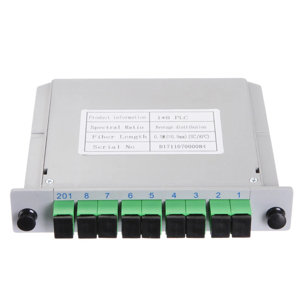 8×1 PLC fiber splitter front main view