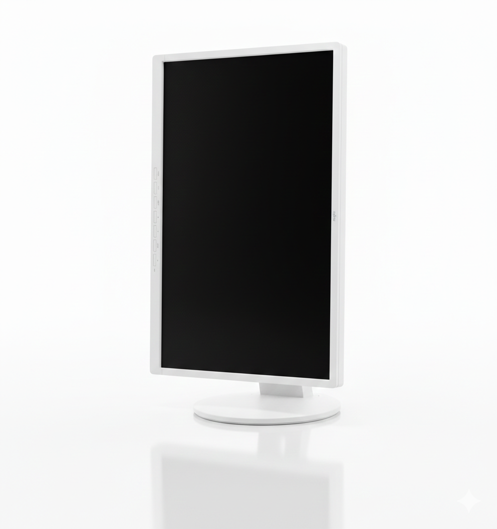 Angle view of Fujitsu 24 inch LED monitor