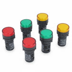 Front view of generic indicator light lamp showing lens and housing