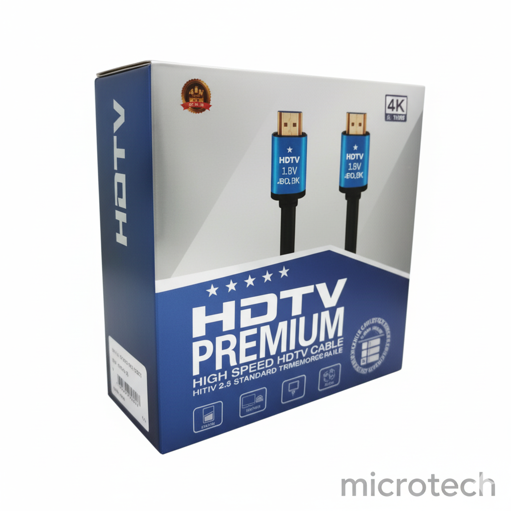 Front view of 20-meter HDMI cable supporting 4K resolution