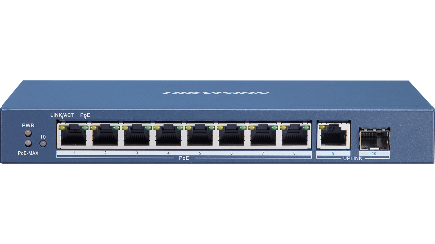 Hikvision DS-3E0510P-E/M 8 port PoE switch main view