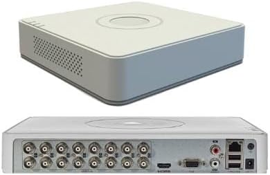 Front view of Hikvision DS-7116HGHI-M1 DVR showing buttons and ports