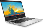 Angle view of HP EliteBook 745 G6 laptop with Ryzen 5 Pro 3500U, 8GB RAM, and 256GB SSD