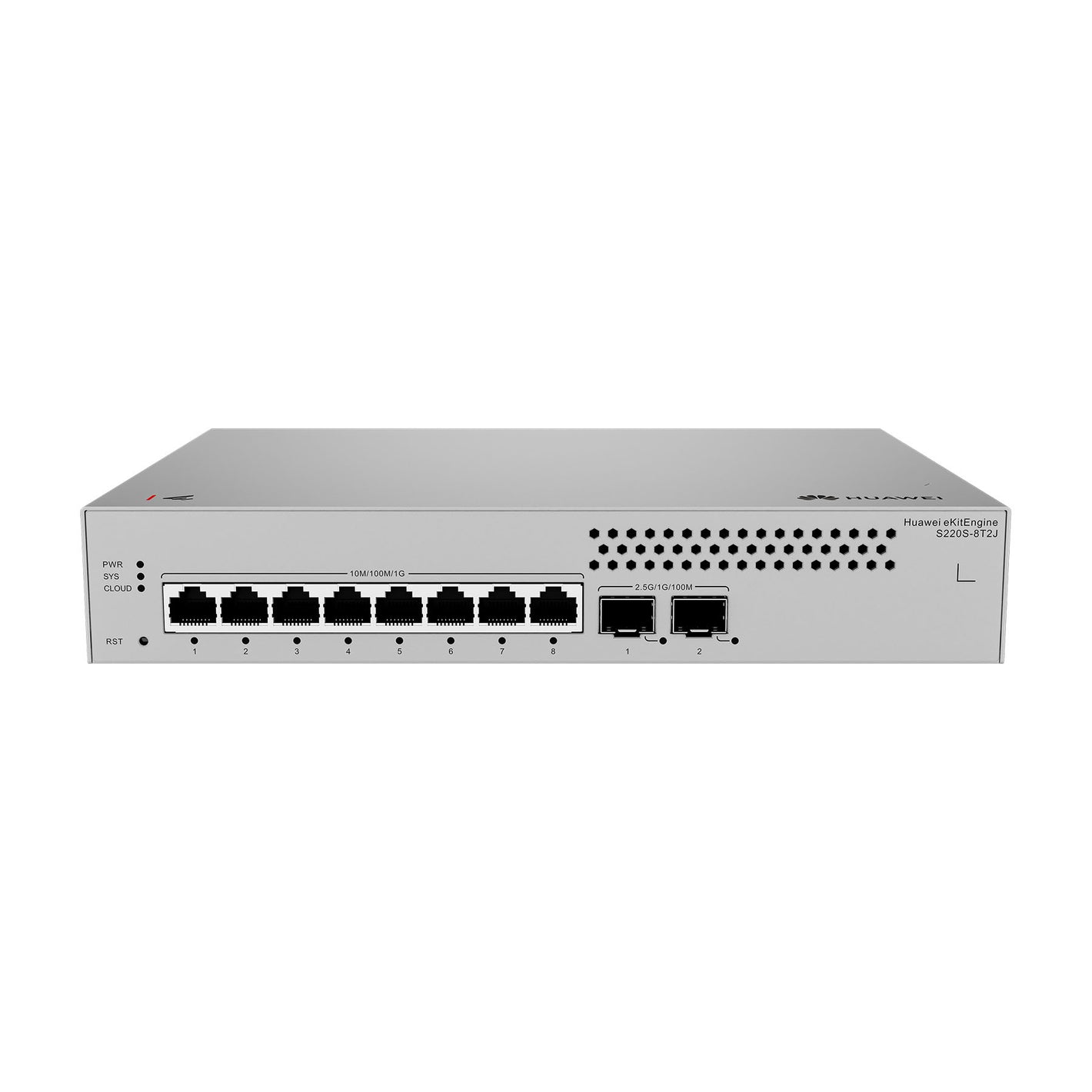 Front view of Huawei eKit S220S-8T2J network switch