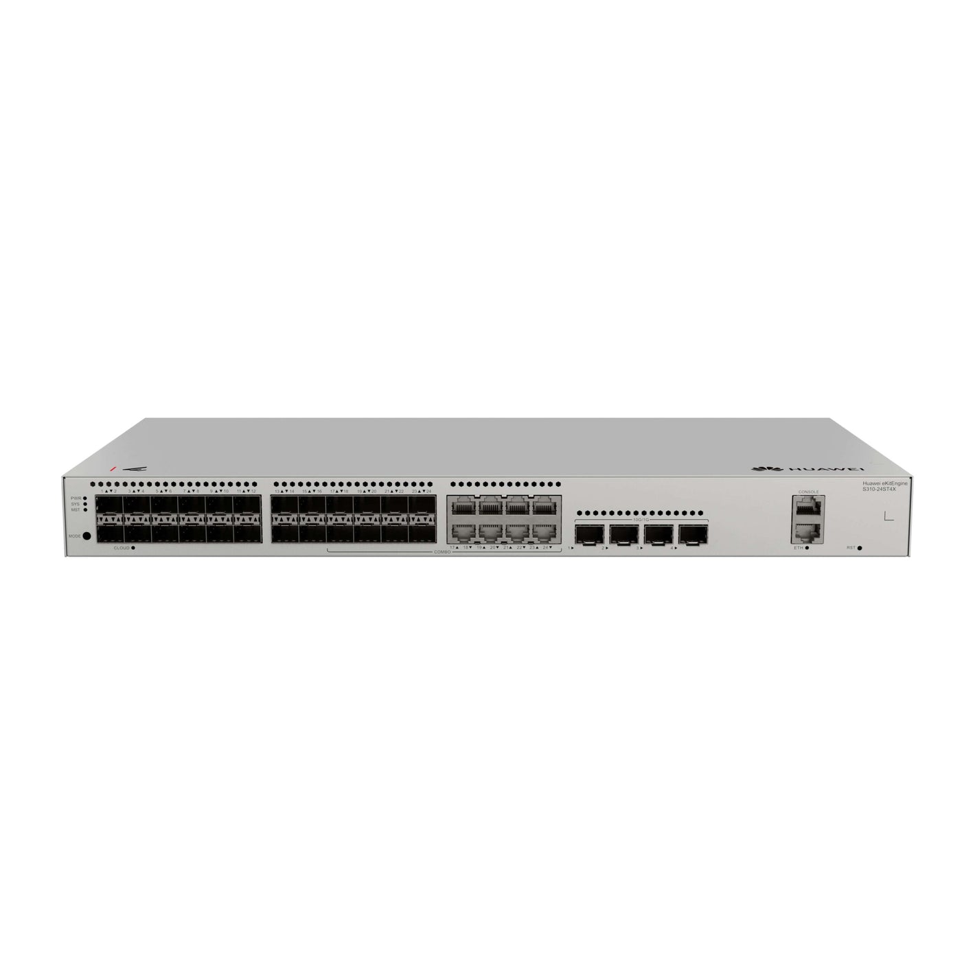 Front view of Huawei ekit S310-24ST4X network switch
