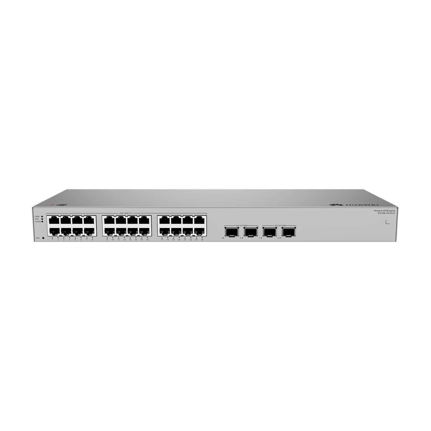 Front view of Huawei eKitEngine S310S-24T4JX network switch