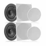 Set of ceiling speakers on a white background
