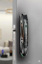 Front view of LeZn SmartLock K12 showing keypad and handle design
