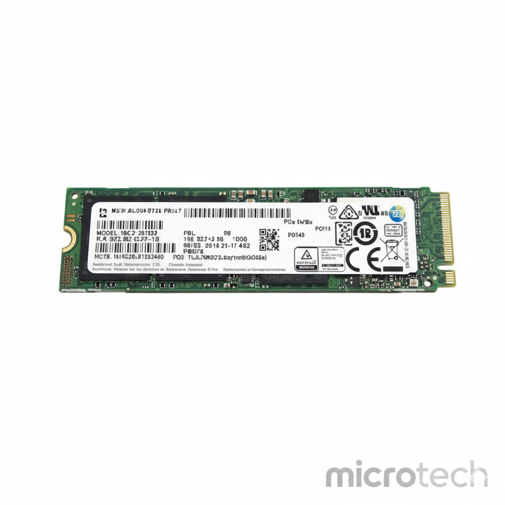 Front view of M.2 256GB used SSD drive