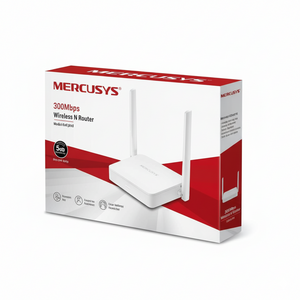 Mercusys 300Mbps Wireless N Router packaging on a white background