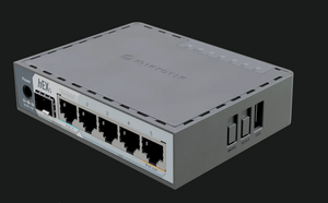 mikrotik hex s 2025 wired router side view