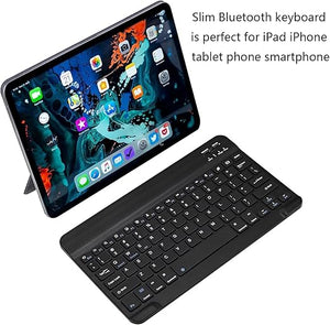 Angle view of compact mobile mini wireless keyboard