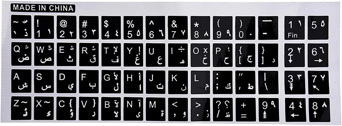 Normal keyboard label stickers front view