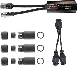 PoE connector for 2 cameras front view