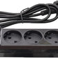 Power strip socket plug detail view