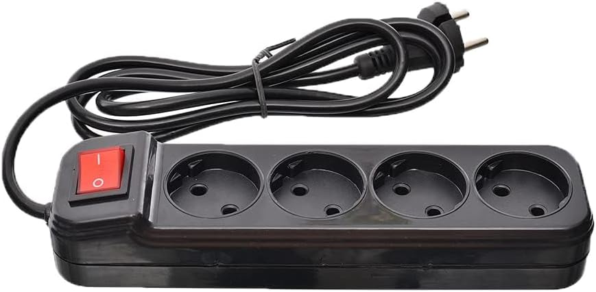 Power strip socket plug detail view