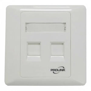 Front view of Prolink Faceplet 2-port wall plate