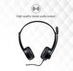 rapoo h100 wired stereo headset black main view