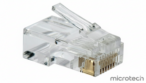 Front view of RJ plastic connector