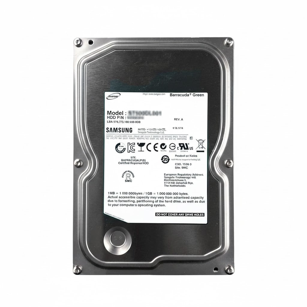Front view of Samsung 500GB used HDD hard drive