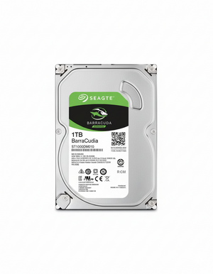 Front view of Seagate 1TB hard drive