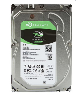 Seagate 2TB hard disk refurbished side angle view