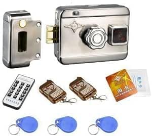 Front view of smart electric door lock access control silver