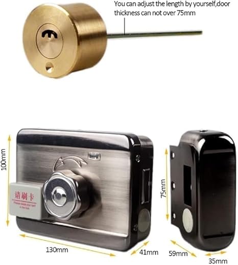 Side view of smart electric door lock access control silver