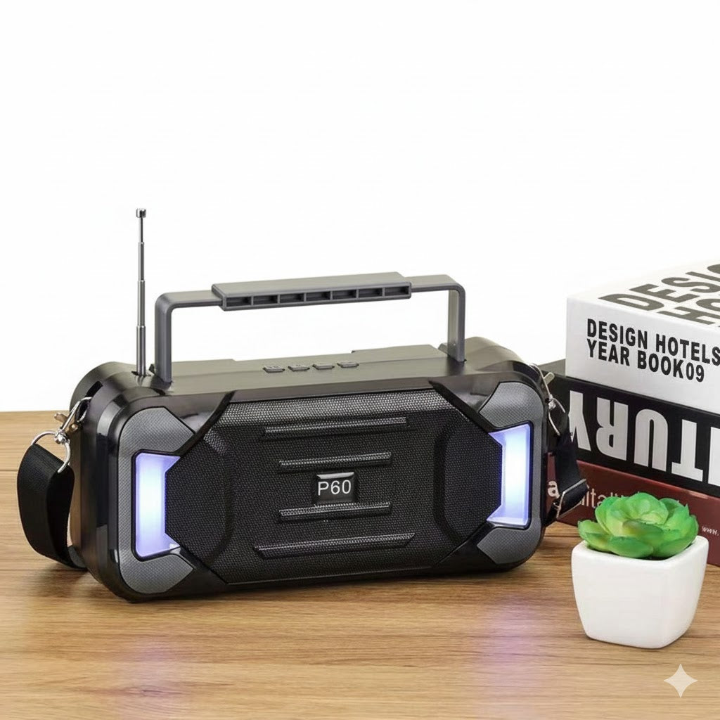 Front view of Speaker Battery + Bluetooth P60 showing main design