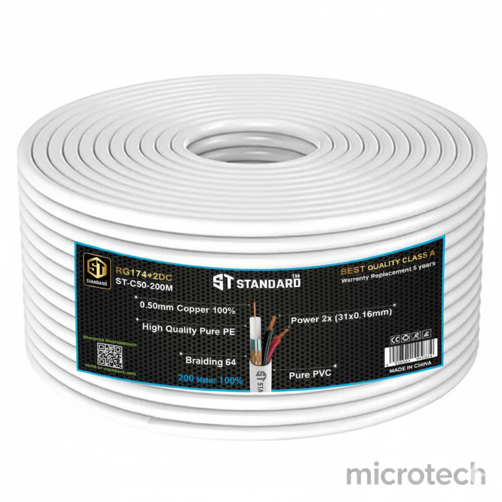Front view of SPS RG174 coaxial cable 100M