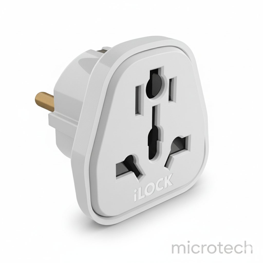Three-prong plug front view