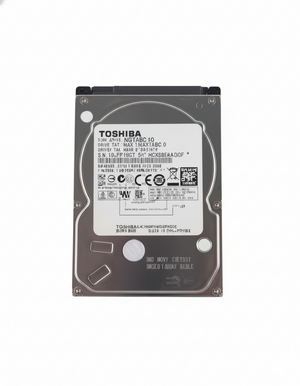 Front view of Toshiba 1TB laptop hard disk